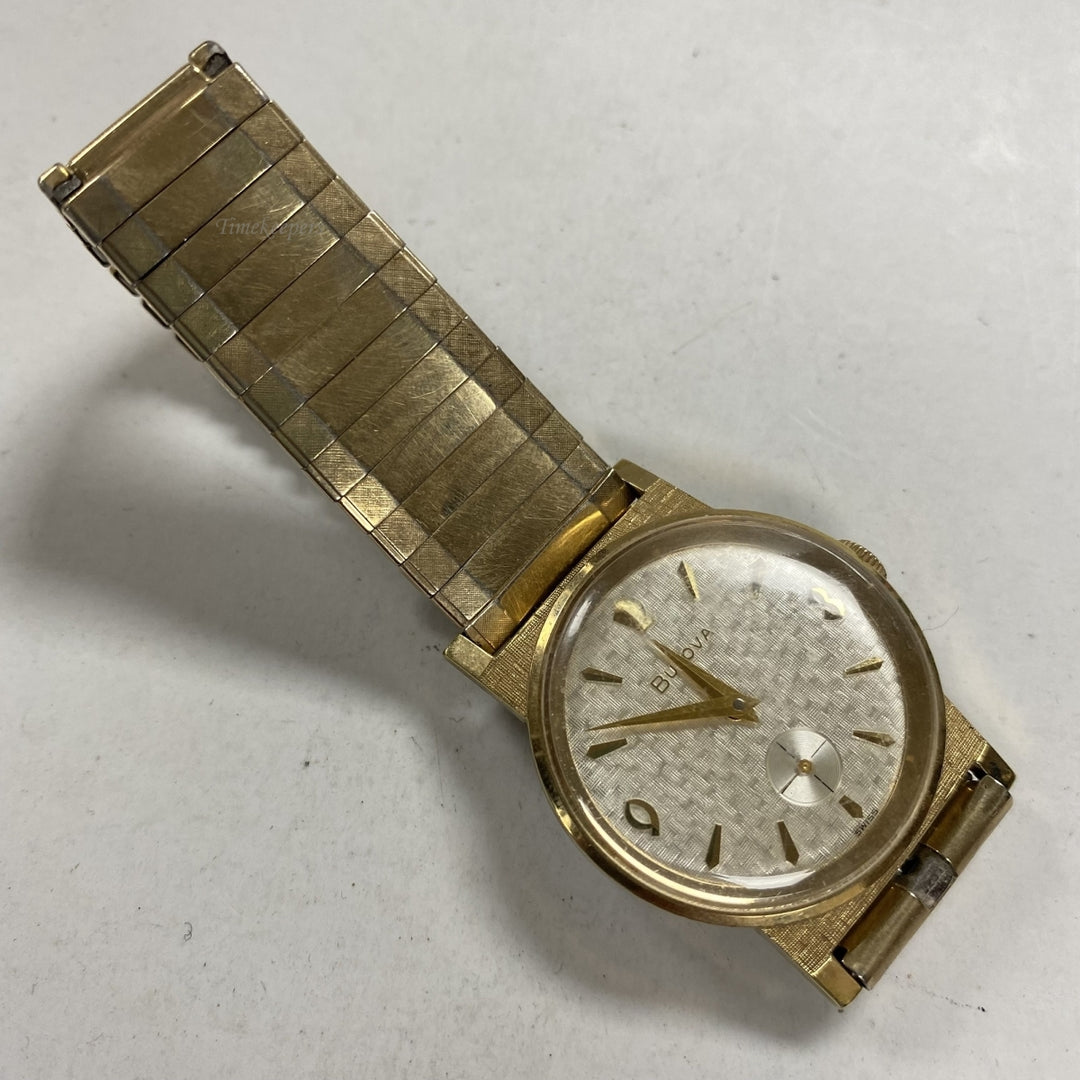 m469 Vintage Bulova Swiss Gold Filled Stainless Steel 17J Men's Wrist Watch