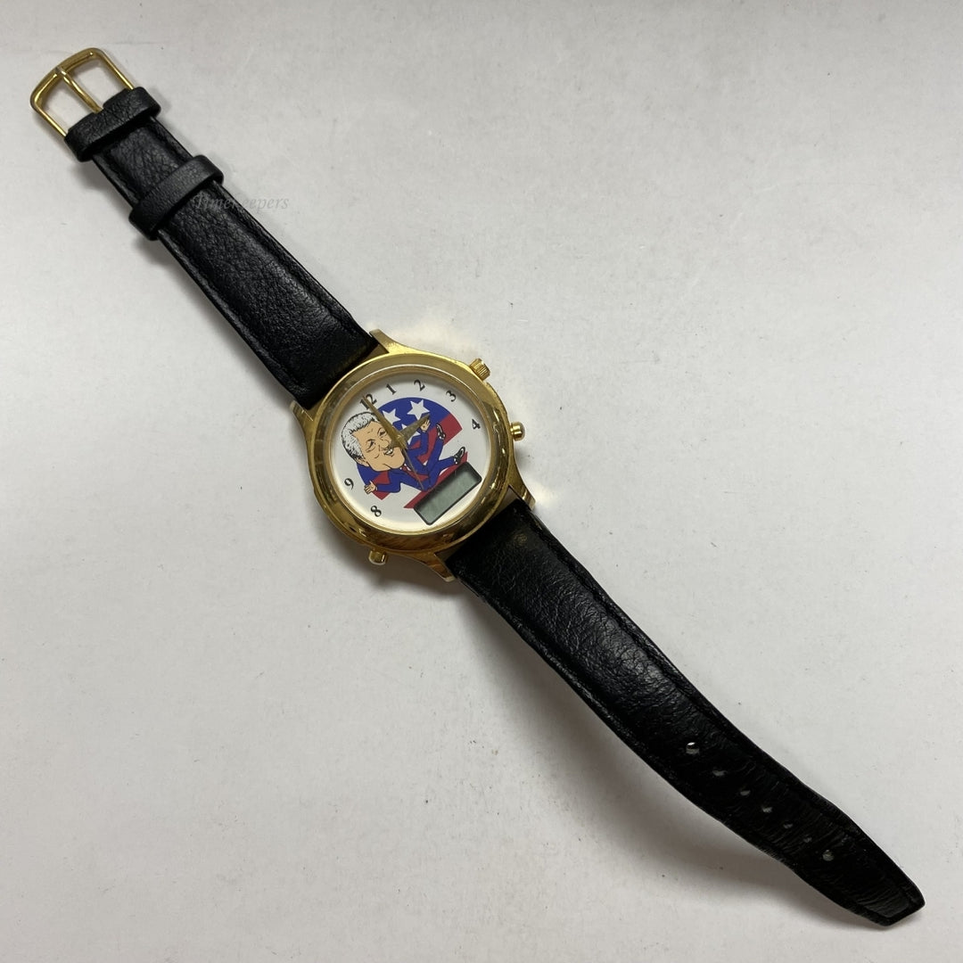 m507 Vintage Stainless Steel Gold Tone Bill Clinton Unisex Wrist Watch