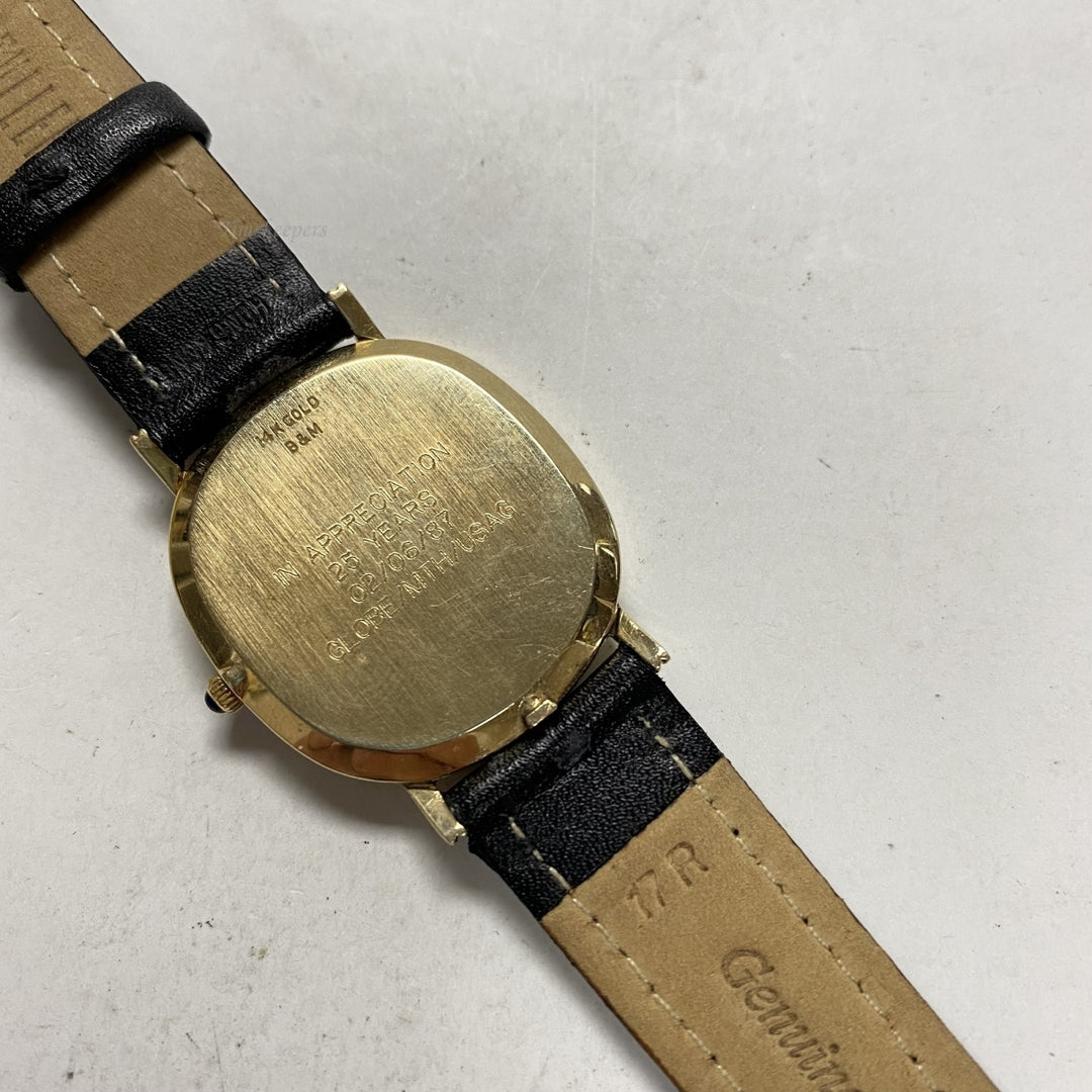 m540 Vintage Swiss Baume & Mercier 14K Yellow Gold Quartz Unisex Wrist Watch