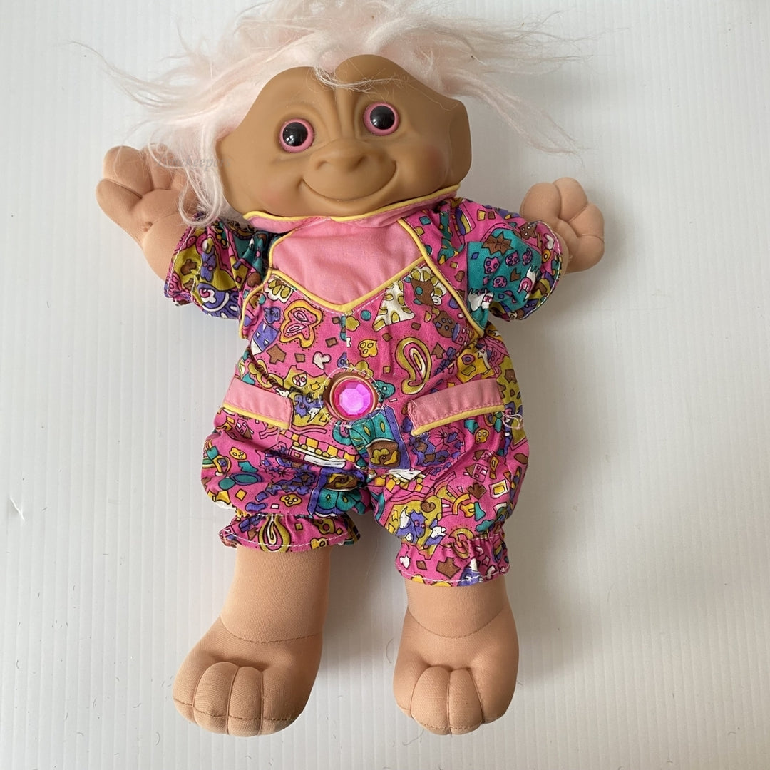 m548 Vintage Soft Body Pink Outfit Doll Collectible Troll Toy 1990's