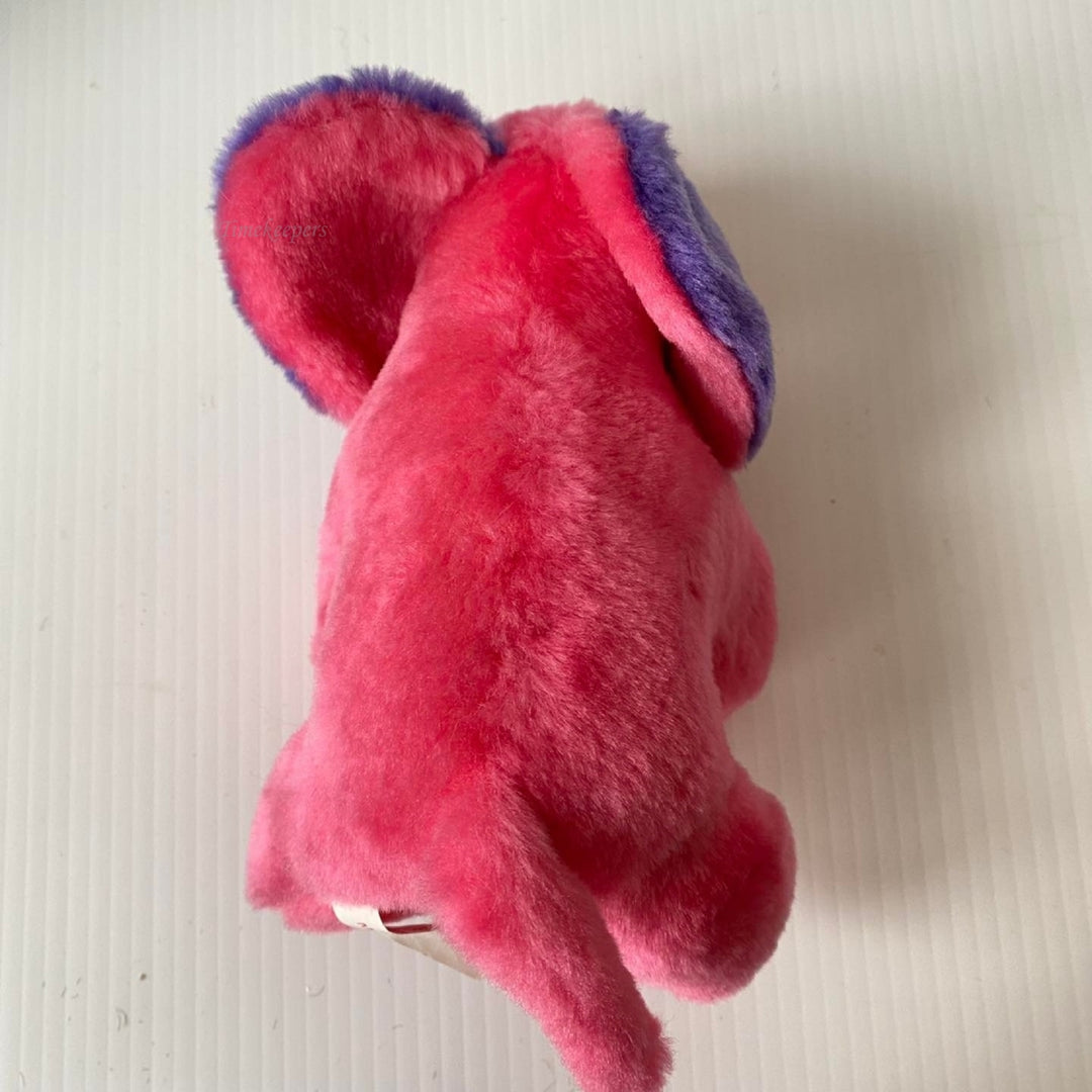 m556 Vintage Rare 1990's Pink Elephant Soft Stuffed Animal Toy Collectible