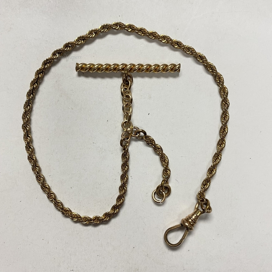 m610 Antique Gold Filled Vest Pocket Watch Link Chain 12"