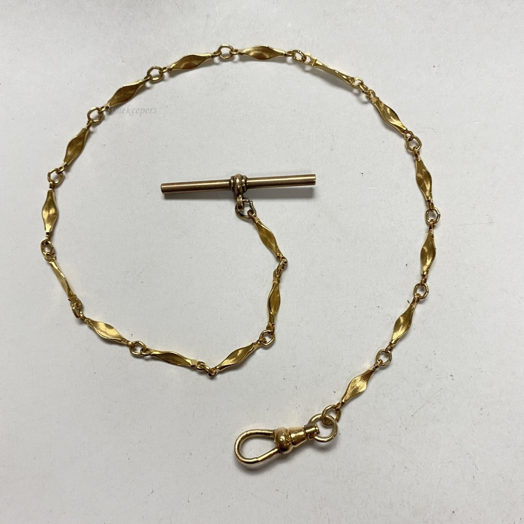 m618 Antique Gold Filled Vest Pocket Watch Link Chain 11.5" Gold Tone
