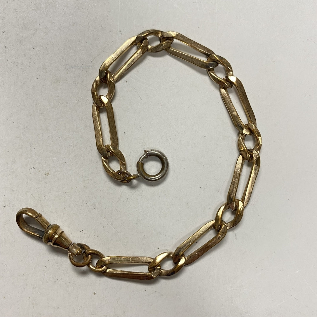 m623 Antique Gold Filled Vest Pocket Watch Link Chain 7"