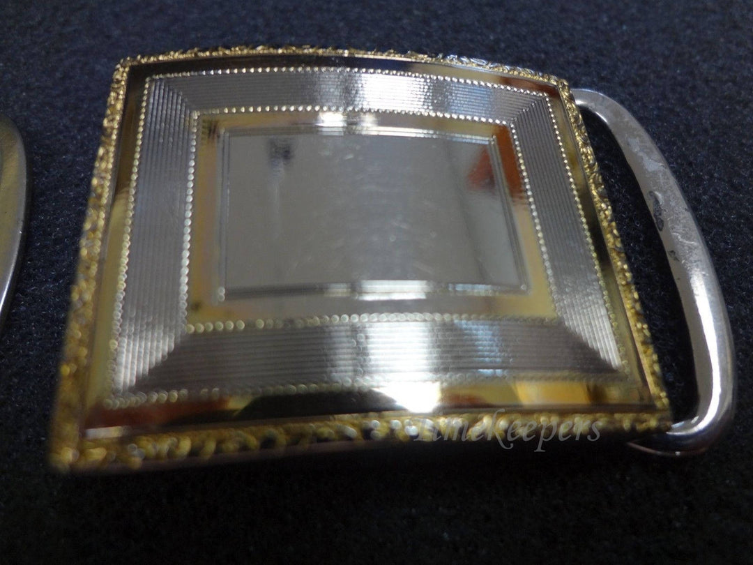 b019 Vintage Gold Filled Belt Buckle Set
