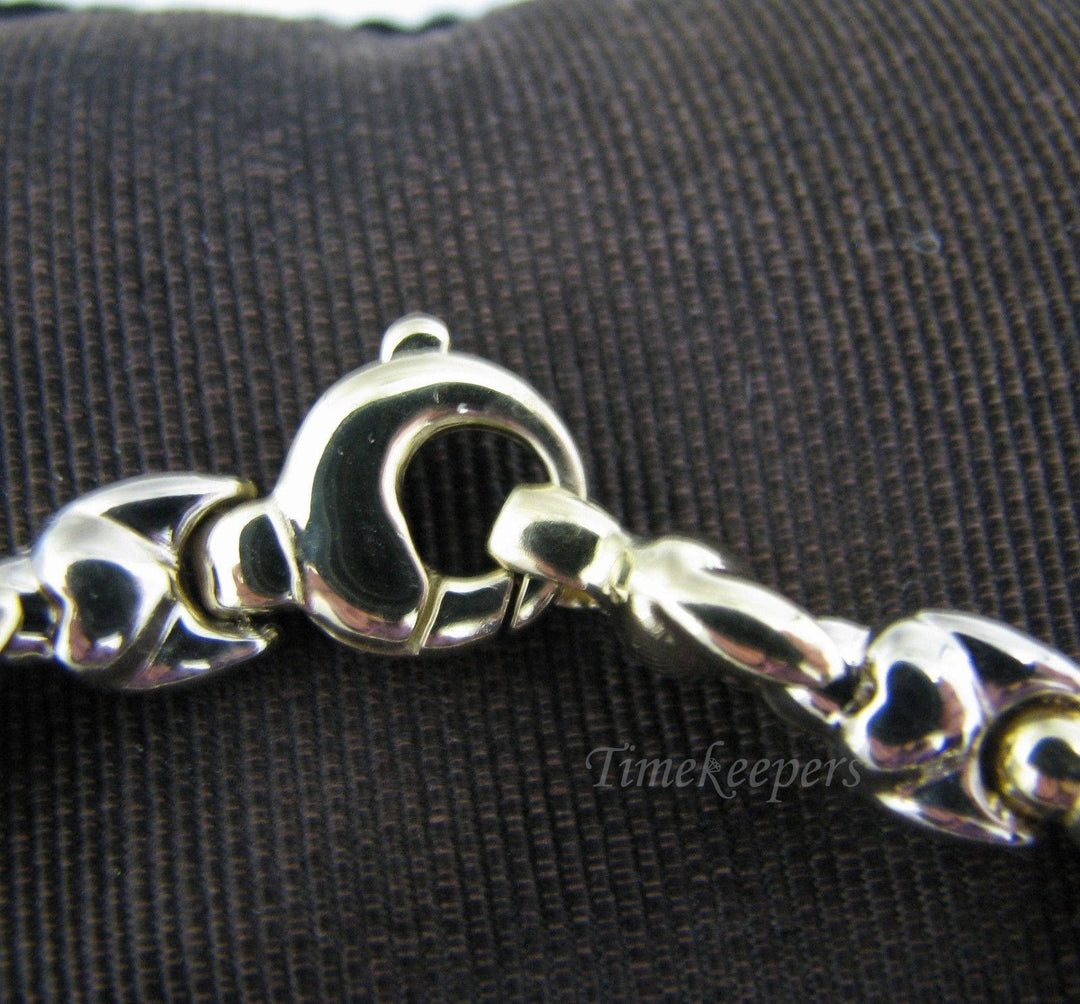 a544 Vintage Unique Chain Link Bracelet in 14k Yellow and White Gold