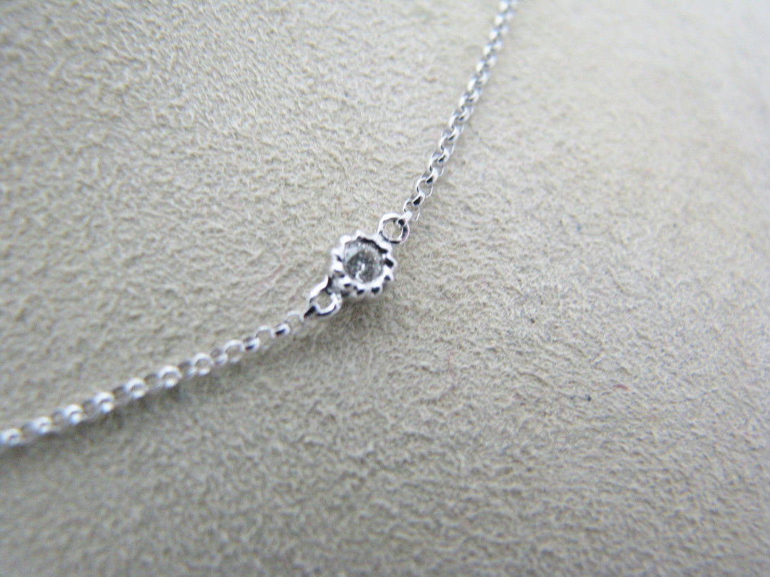 a341 Elegant &amp; Stunning Diamond Necklace in 14k White Gold
