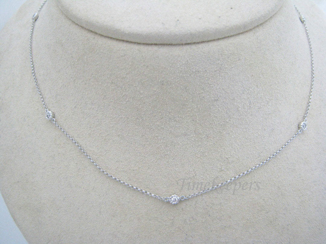 a341 Elegant &amp; Stunning Diamond Necklace in 14k White Gold
