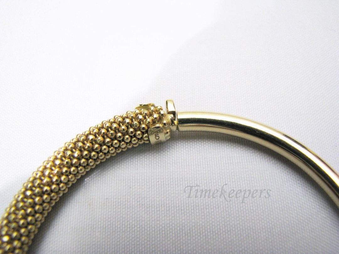 c431 Unique 18k YG Bangle Bracelet with One Side Covered in Tiny Gold Balls