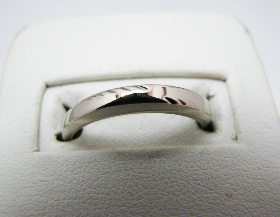 c117 Vintage Nice Thin 14k White Gold Band Ring Size 6.75