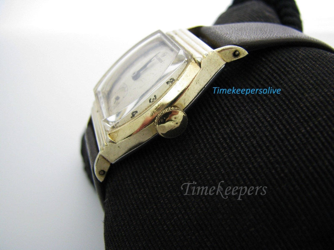 a216 Vintage Elegant Helbros 7J 10k Gold Plate &amp; Stainless Steel Wrist Watch