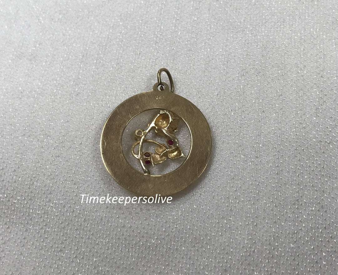 a484 14k Yellow Gold Elegant Our Wedding Day Charm Pendant Perfect Gift