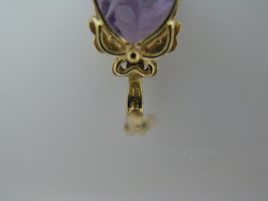 a629 Gorgeous Vintage Amethyst Pendant with Hinged Bail Lock 14k Yellow Gold