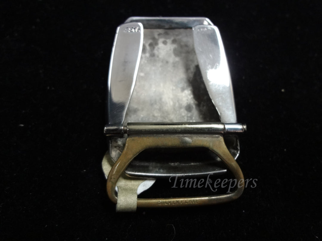 c363 Vintage Belt Buckle in Sterling Silver with Gold Plating
