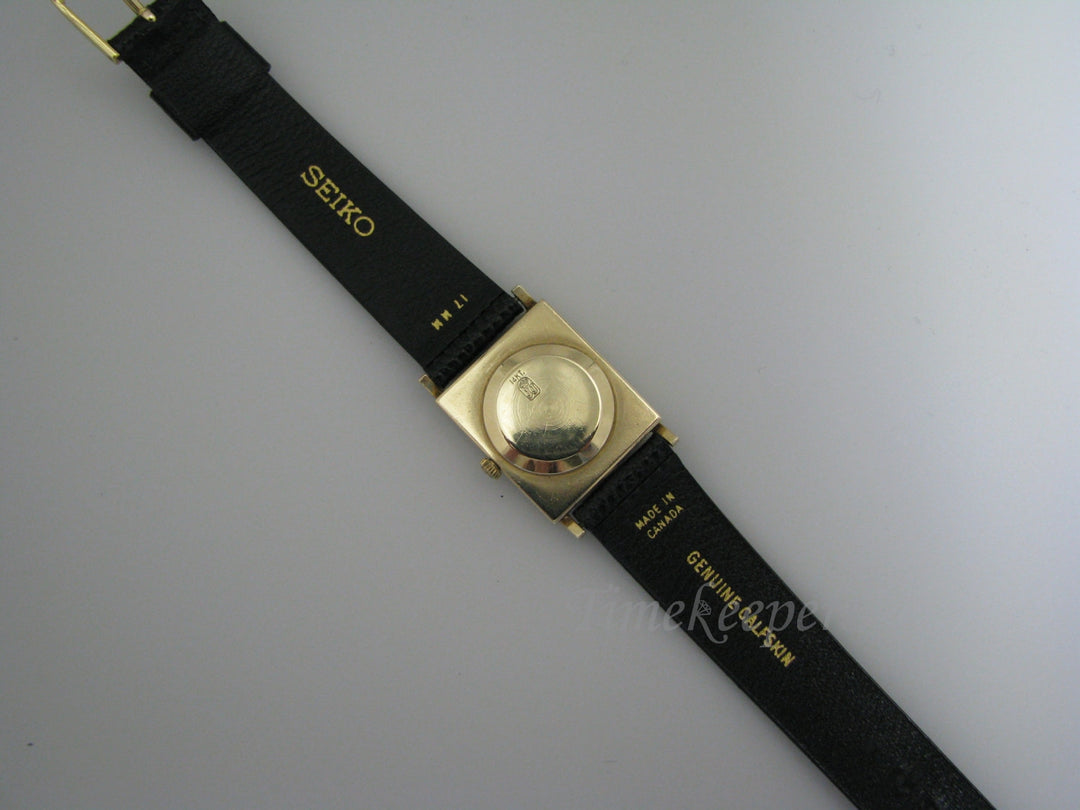 a155 Vintage Original 14k Yellow Gold Jules Jurgenson Watch with Leather Strap