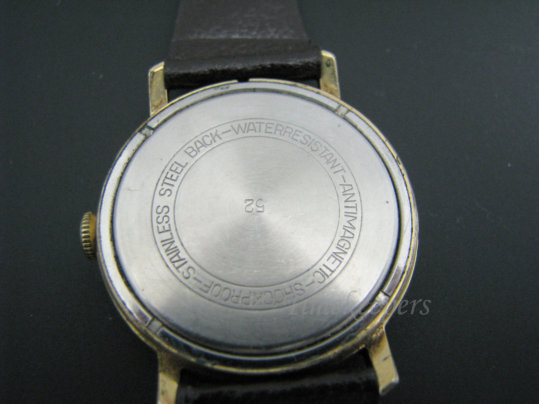 a032 Handsome 1970's Men's Ankra Watch in Gold Tone with Brushed Gold Dial