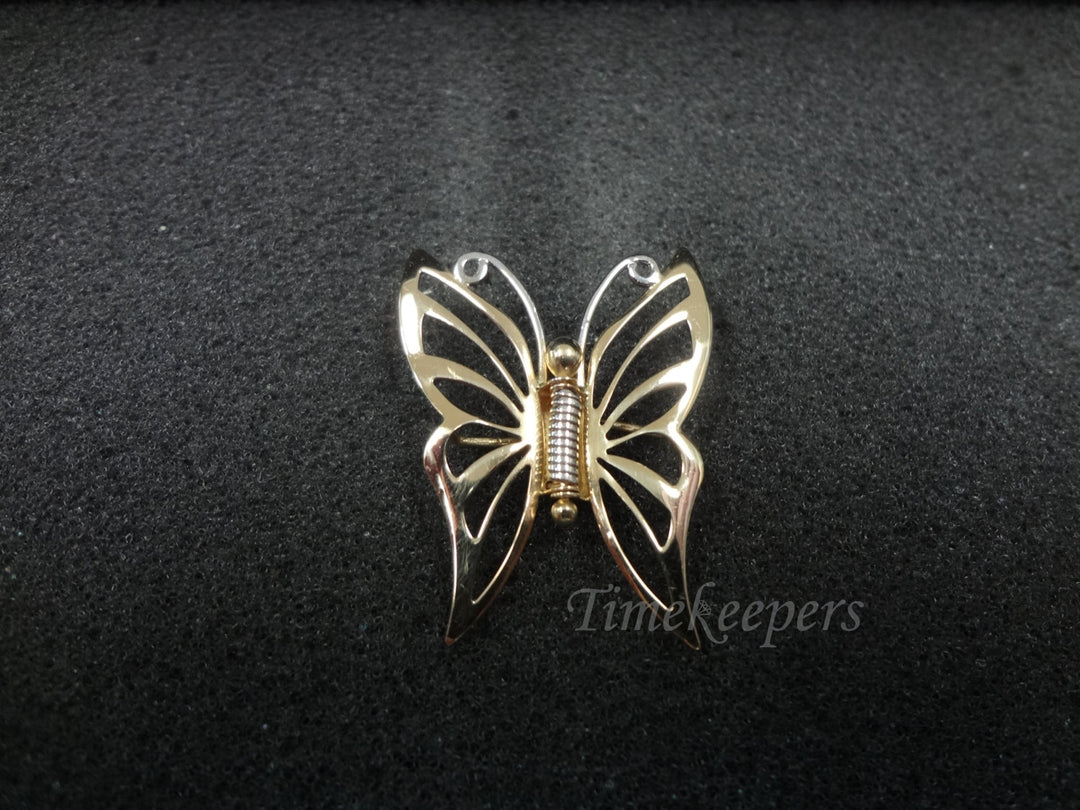 a650 Vintage Pretty Butterfly pin in 14k Yellow and White Gold