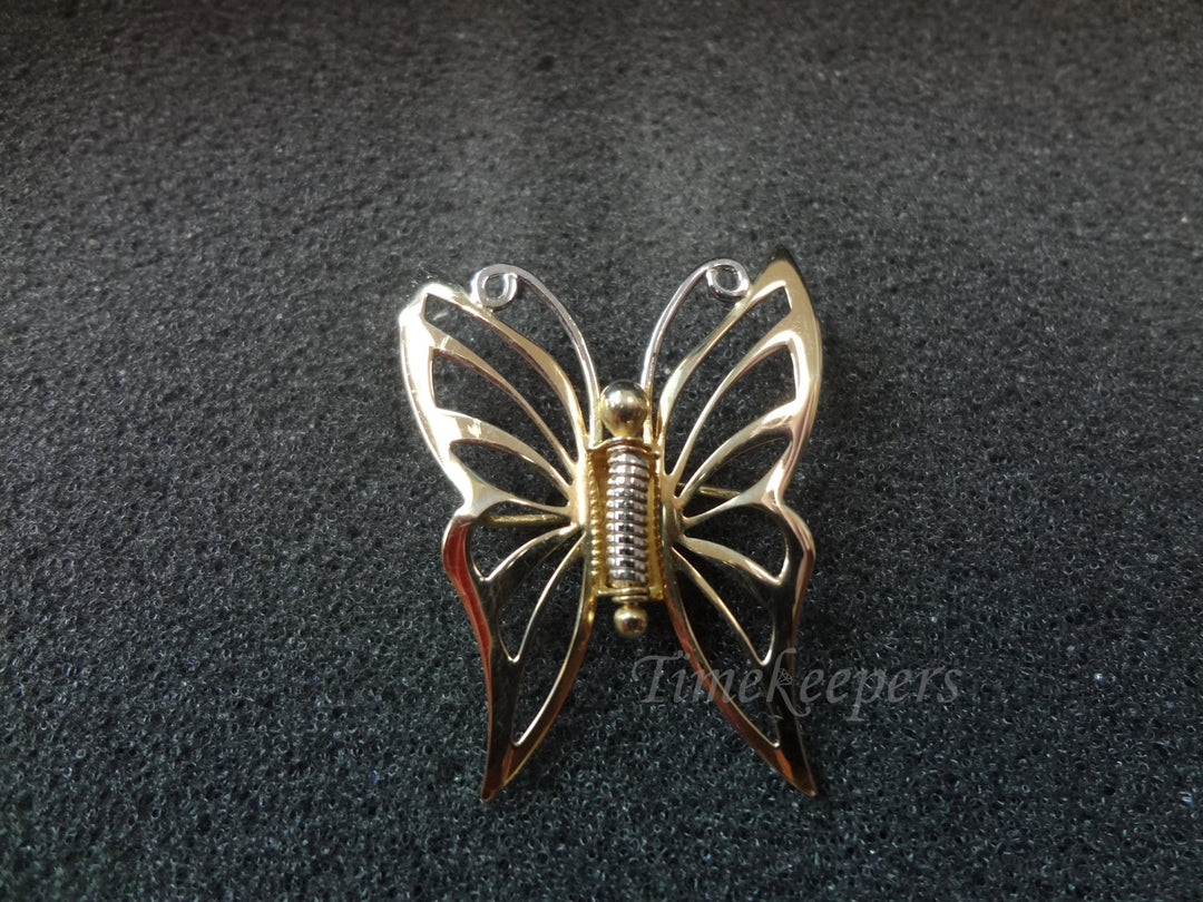 a650 Vintage Pretty Butterfly pin in 14k Yellow and White Gold