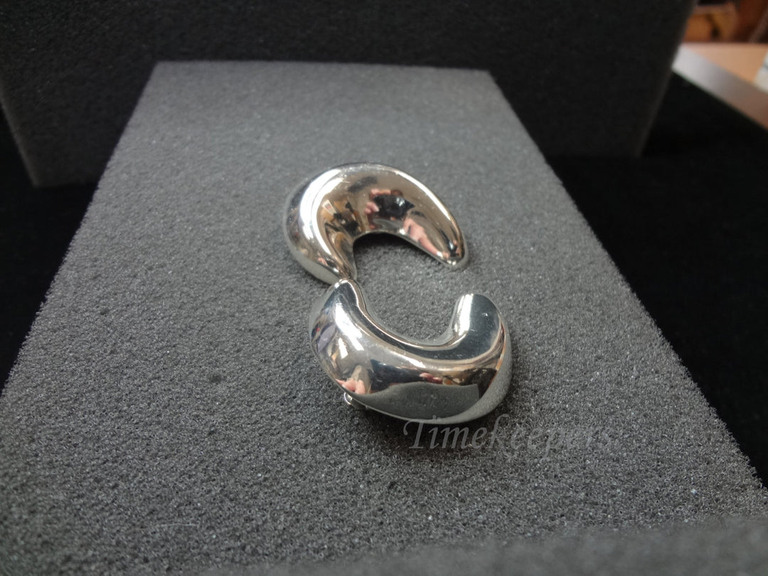 c423 Beautiful Modern Design Sterling Silver Half Circle Clip on Earrings