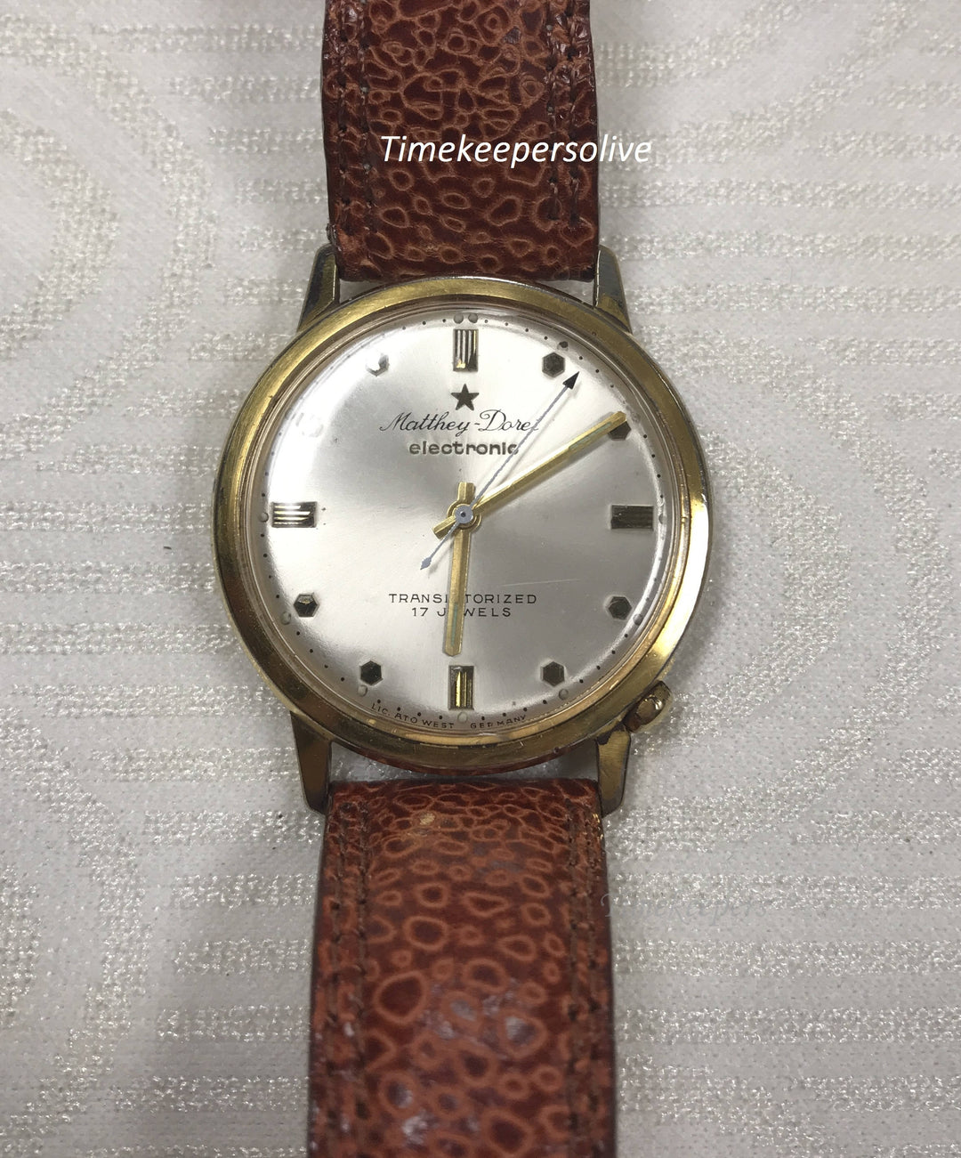 a026 Vintage Original 1950s Matthey Doret Electronic Transistored 17J Wrist Watch
