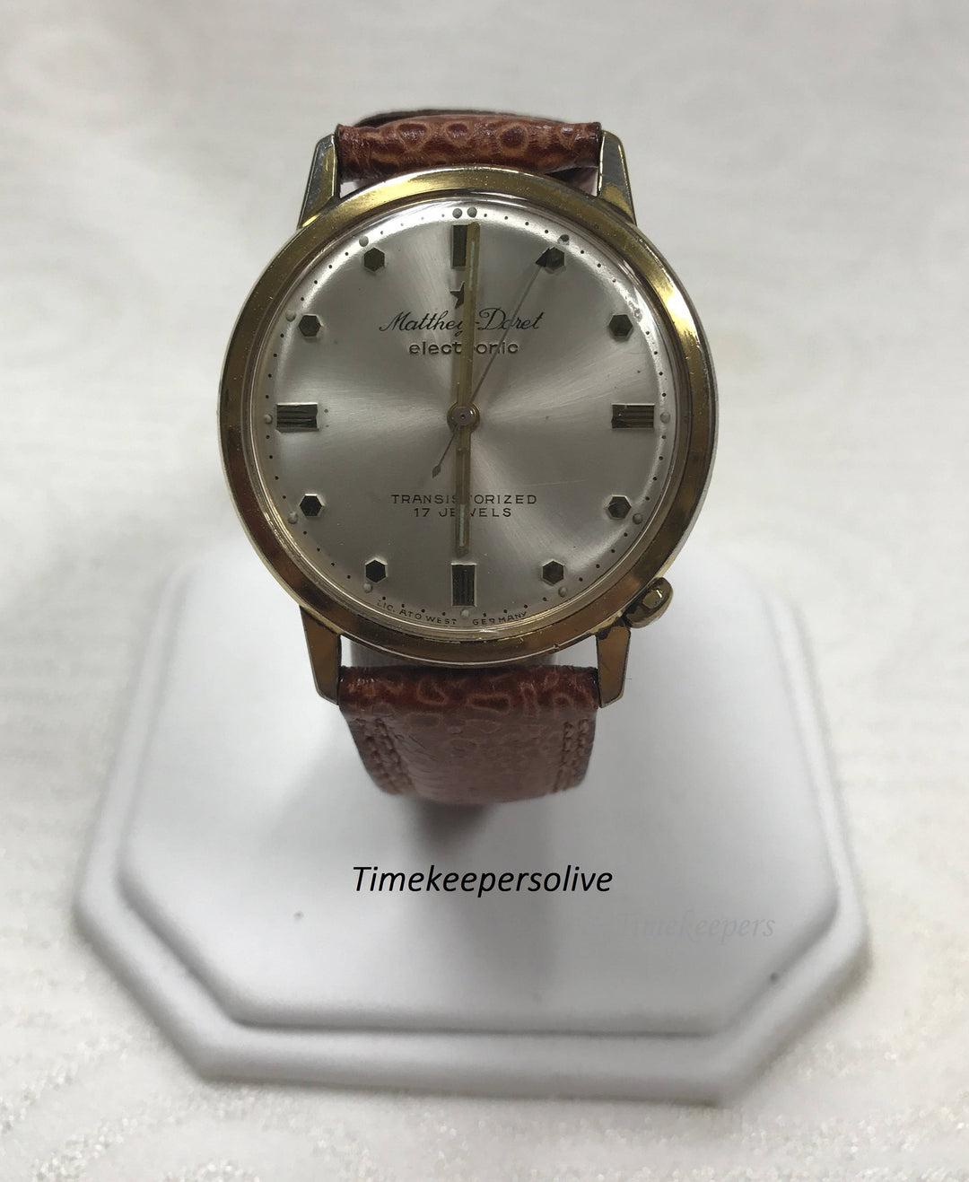 a026 Vintage Original 1950s Matthey Doret Electronic Transistored 17J Wrist Watch