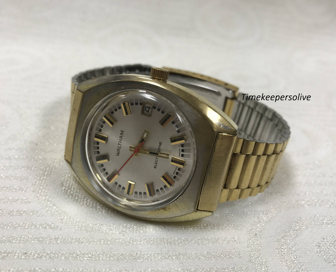 a247 Vintage Original Waltham Swiss Stainless Electric Electrodyne Wrist Watch