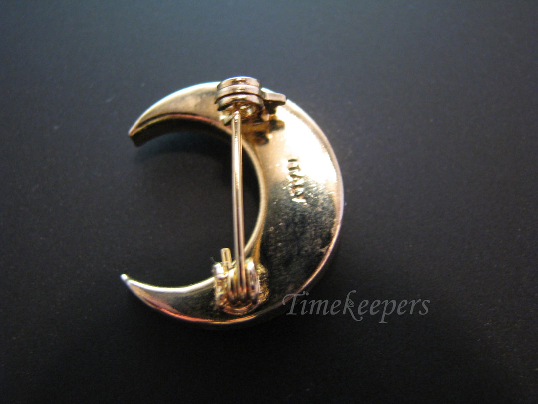 a1054 Lovely Vintage Italian Micro Mosaic Moon Brooch