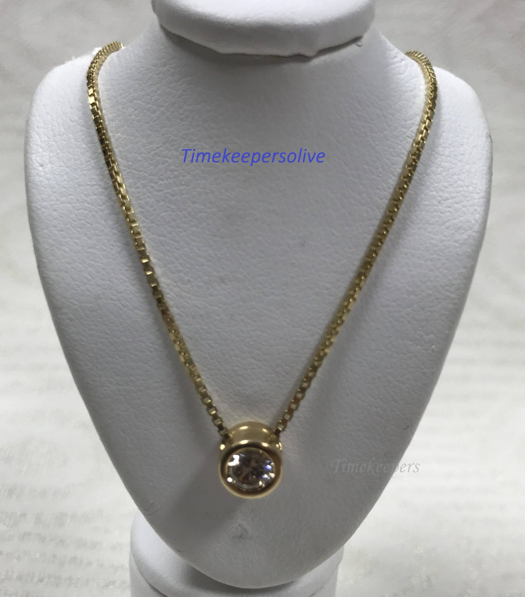 a451 Vintage 18" Chain 14K Yellow Gold Necklace 1/2ct Diamond Pendant + Gift