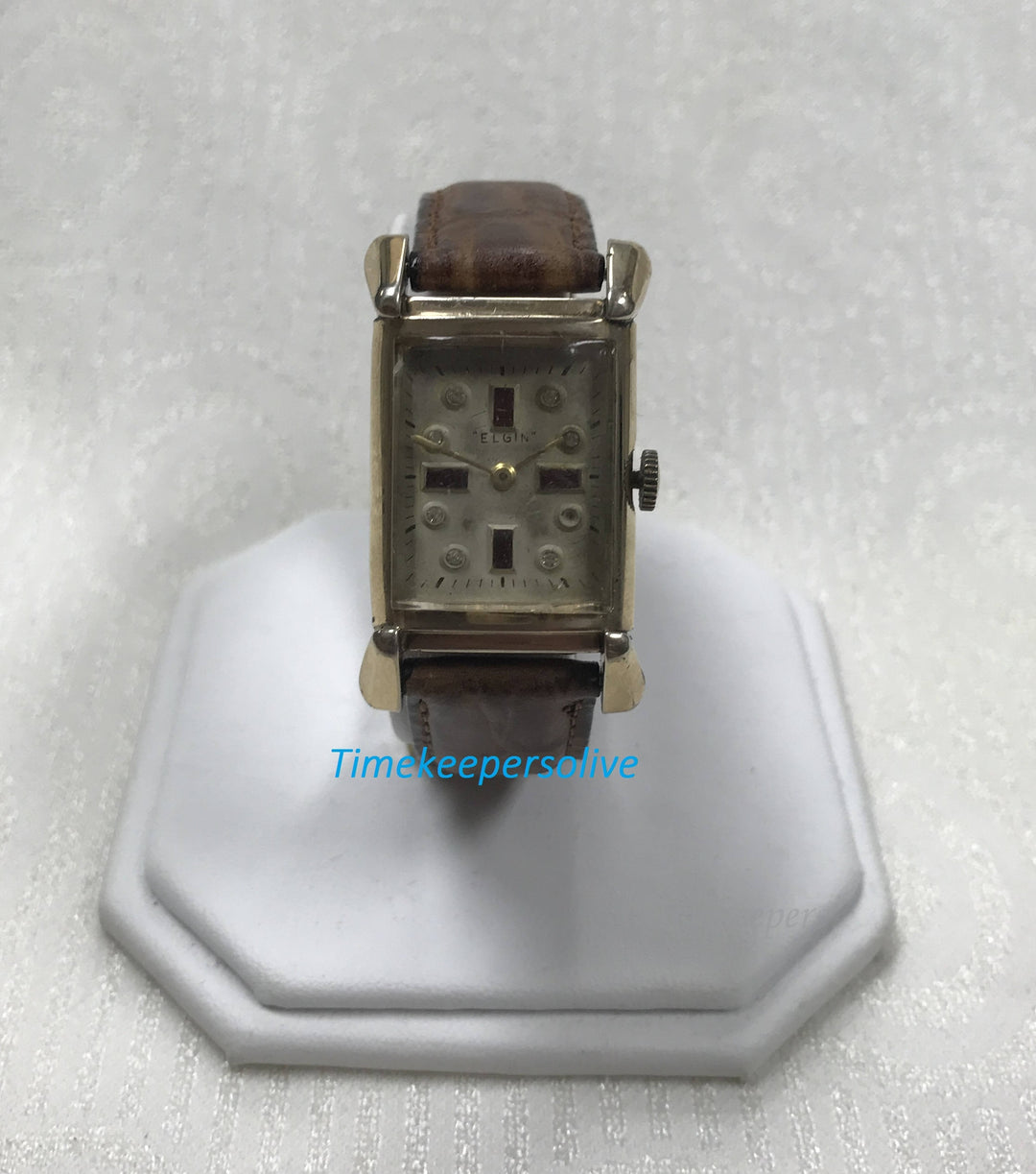 a013 Vintage Original 50s Elgin Flared 10K Gold Filled Case Fancy Lugs Watch Wristwatch