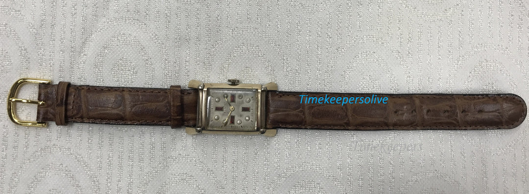 a013 Vintage Original 50s Elgin Flared 10K Gold Filled Case Fancy Lugs Watch Wristwatch
