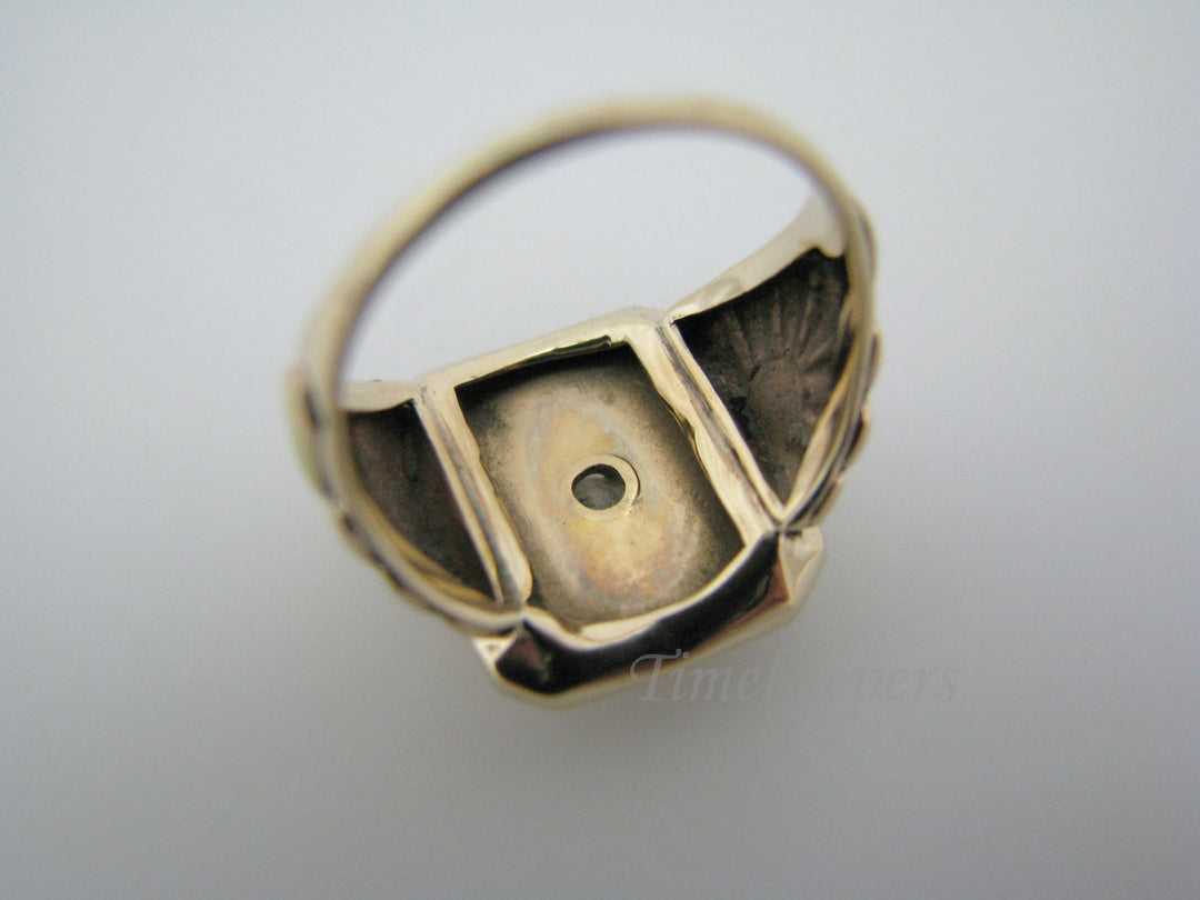 c492 Unique Vintage Tri-Gold Diamond Ring in 10k Gold