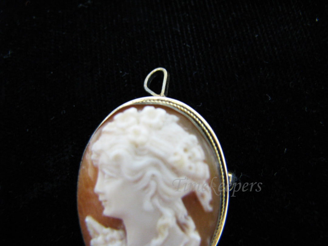 c599 Gorgeous Vintage Convertible Cameo Brooch/ Pendant in a Gold Filled Mounting