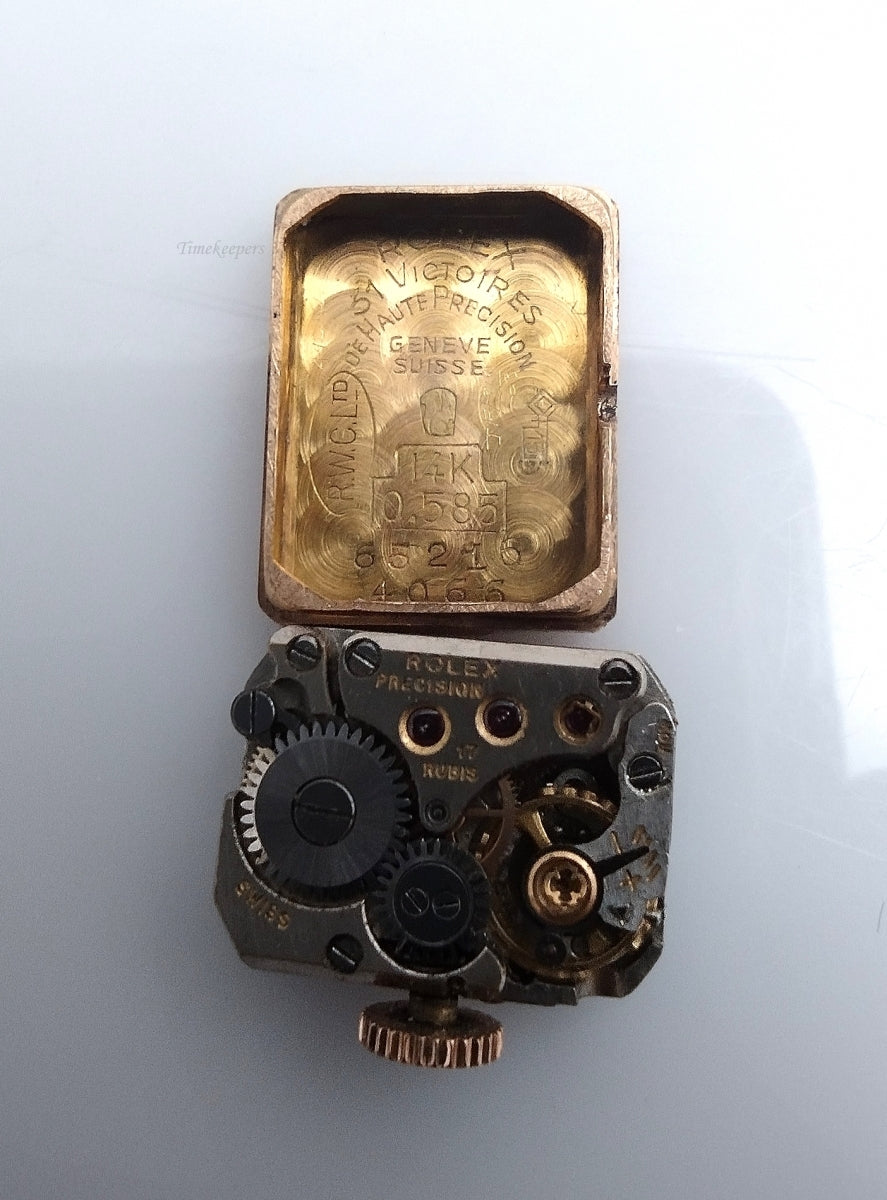 k600 Lovely Vintage Ladies 14kt Rose Gold Mechanical Rolex Wristwatch