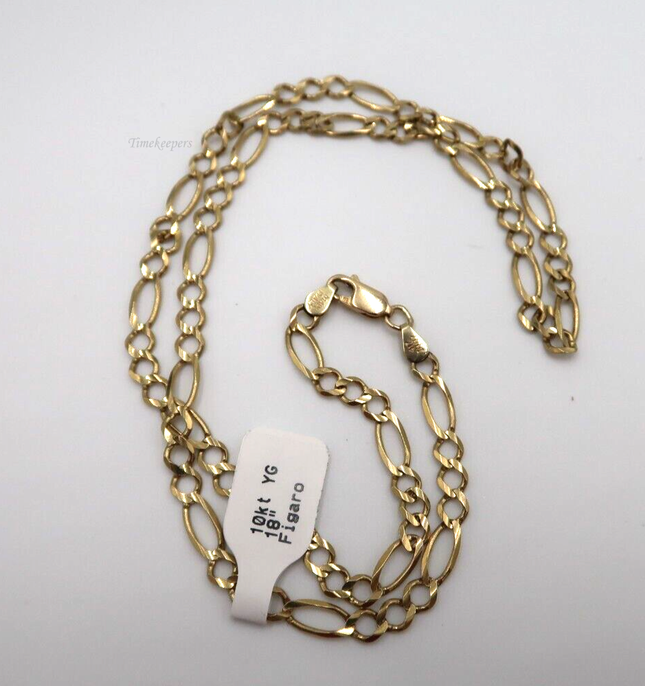 t186 10kt Yellow Gold Figaro Link Chain 18" Made In Italy,10kt Gold Chain,Figaro Chain Gold