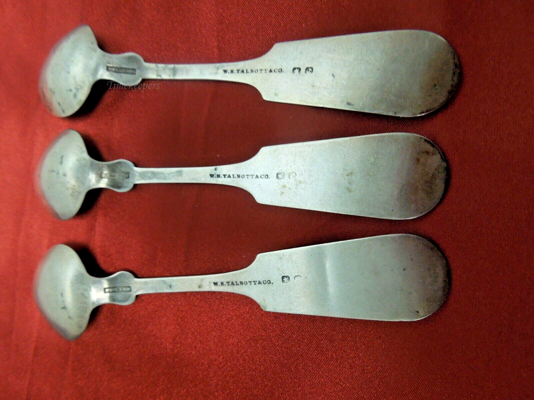 t099 Set of 3 Sterling Silver W.H.Talbott & Co. Dessert Spoon