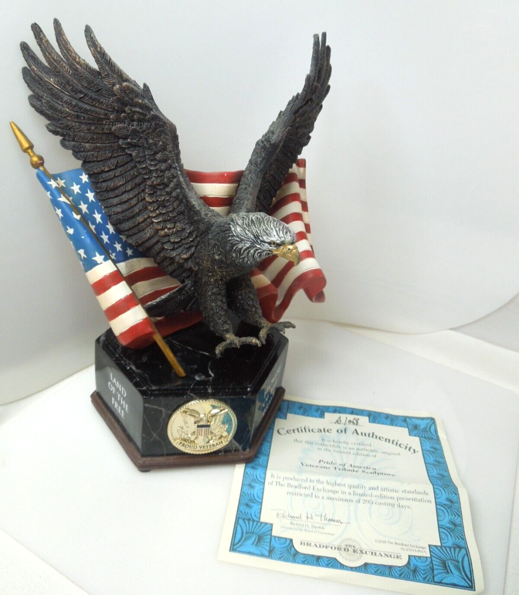 s515 Pride of America Veterans Tribute Sculpture with lights and Certification of Authenticity