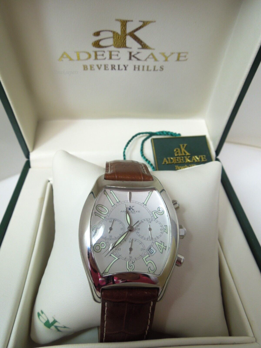 s525 Adee Kaye Ak324-M Beverly Hills Chronograph Watch with Original Box