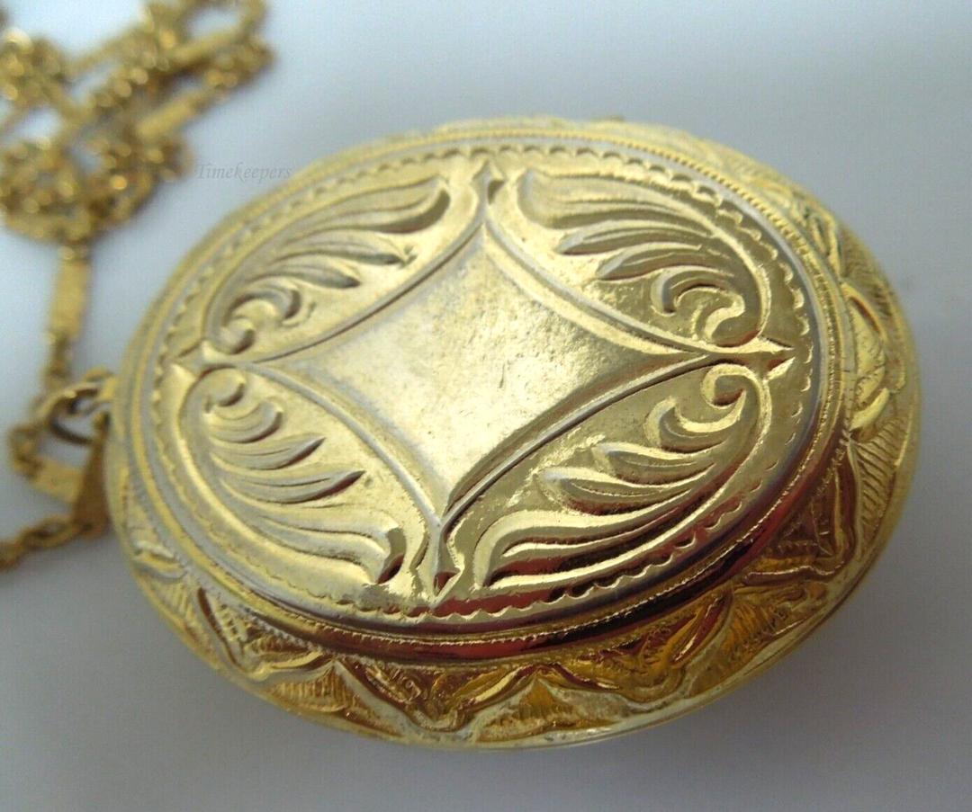 s893 Vintage Cameo Locket on Chain, Gold Filled Metal and Resin Faux Cameo, Queenly Medieval Jewels, 1970s