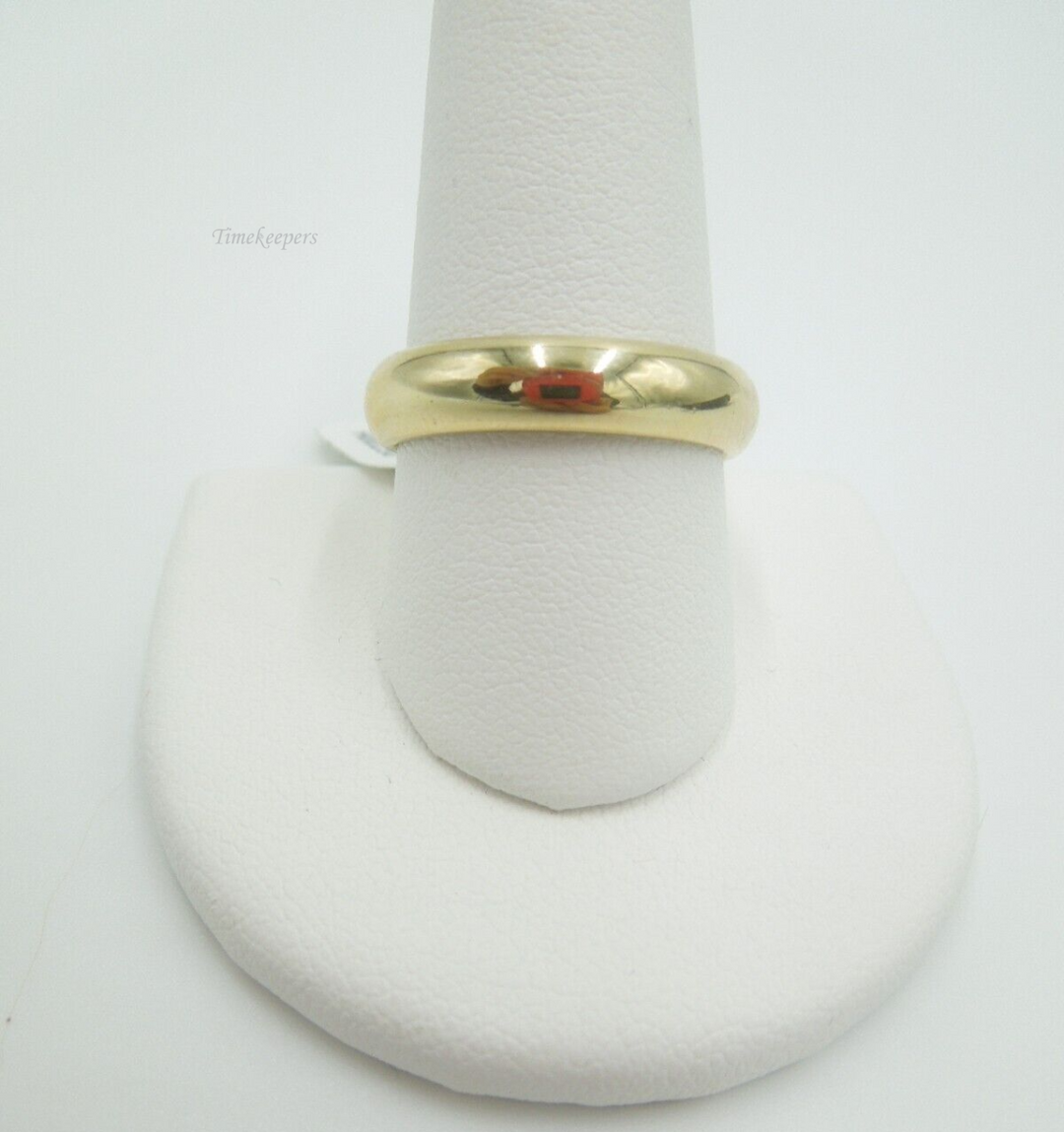 t166 Unisex 14kt Yellow Gold 5mm Wedding Band Size 9 3/4