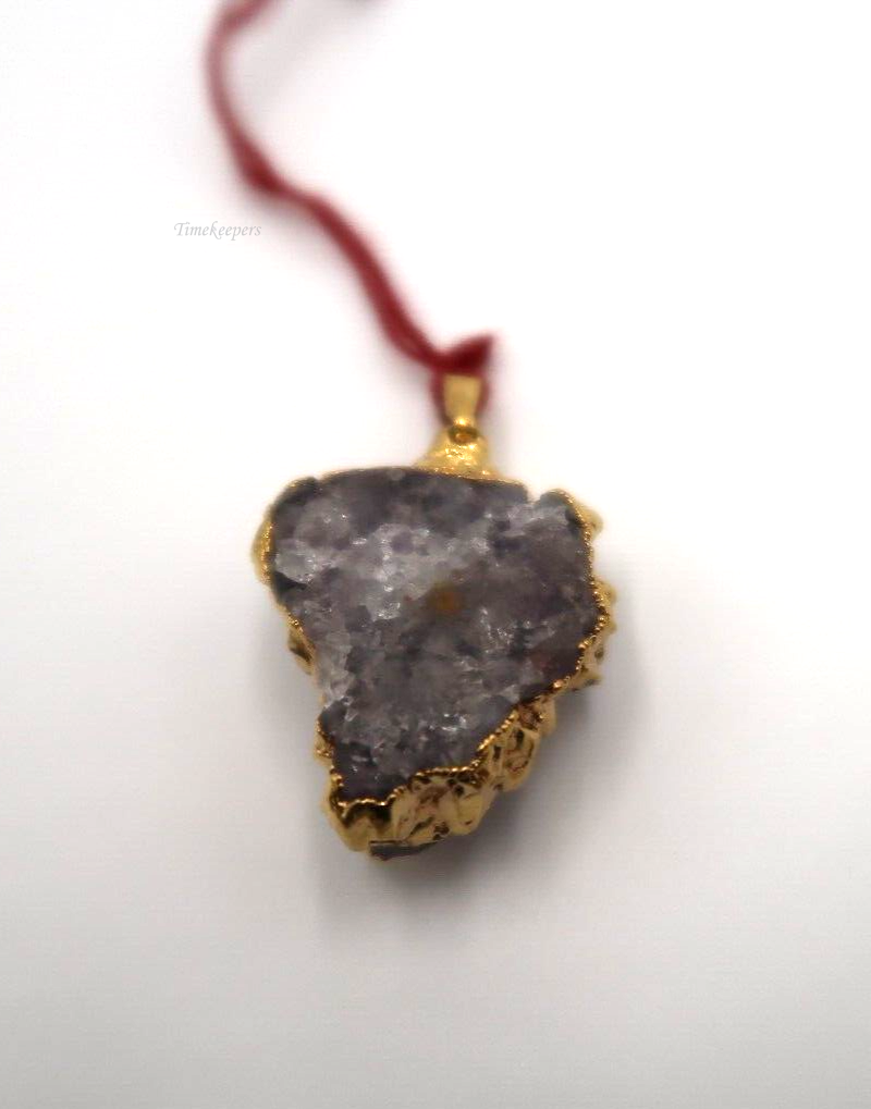 t178 Amethyst Druzy Pendant in Gold Filled