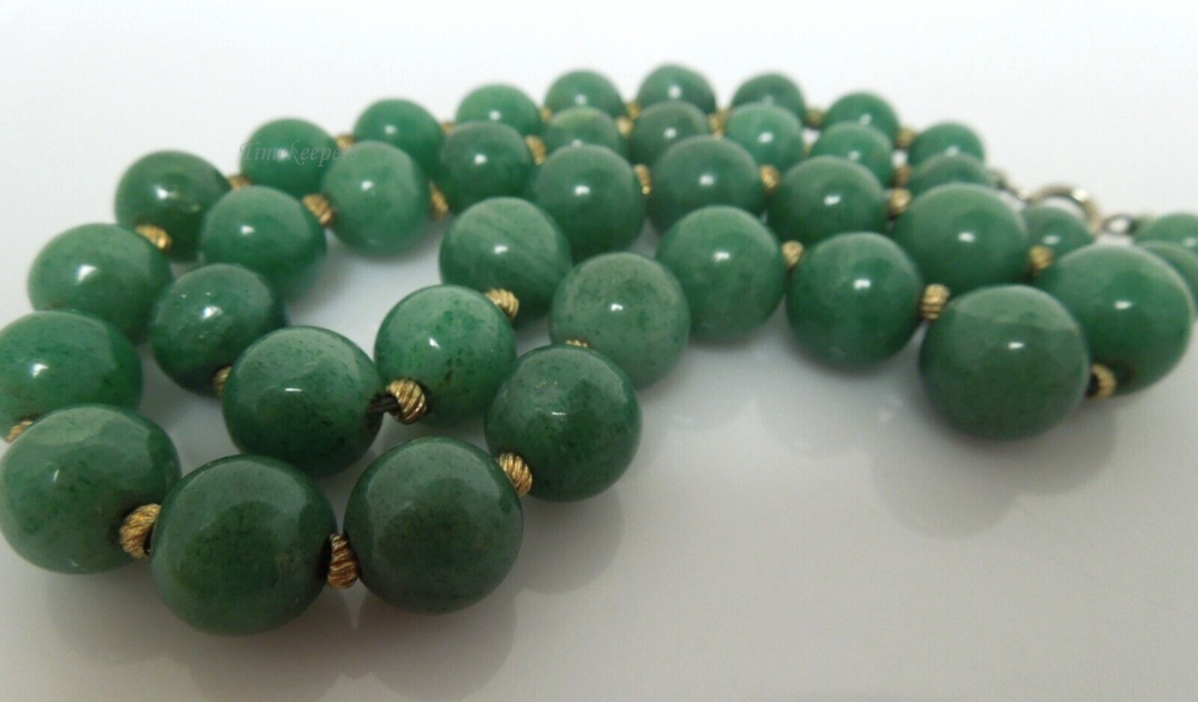 t077 Vintage Natural  Amazonite Beaded Necklace 18",Amazonite Bead Necklace