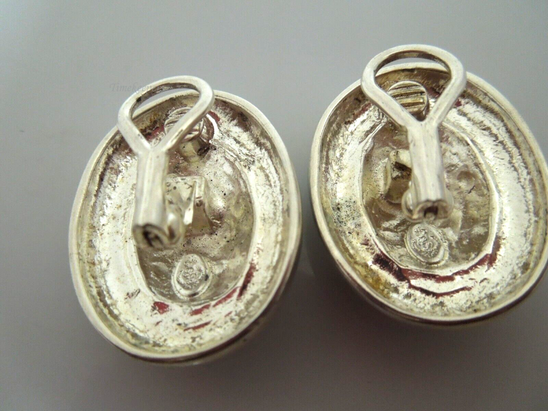 s089 Vintage Premier Silver Clip On Earrings Oval