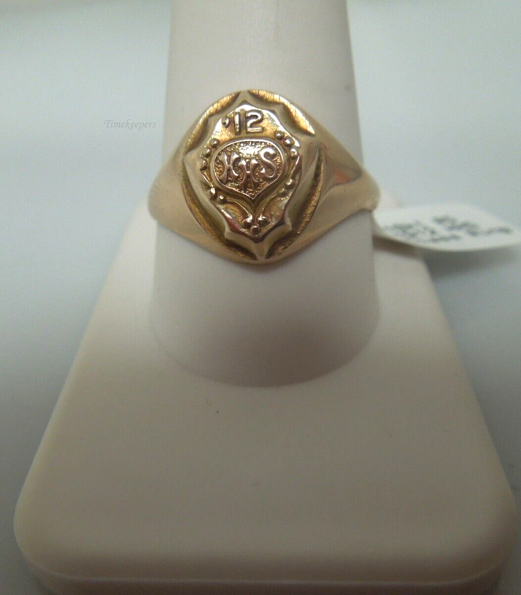 s197 (10kt ) Rose Gold 1912 HHS Ring Size 10 3/4 Signed 6.6g