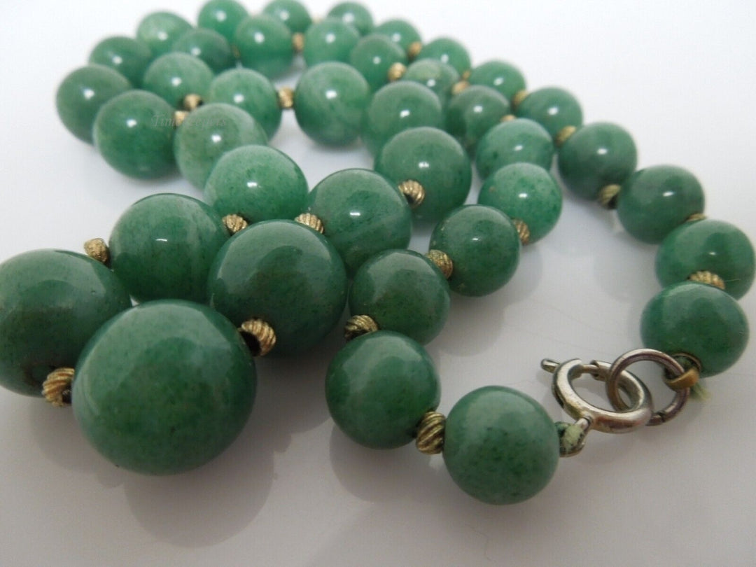 t077 Vintage Natural  Amazonite Beaded Necklace 18",Amazonite Bead Necklace