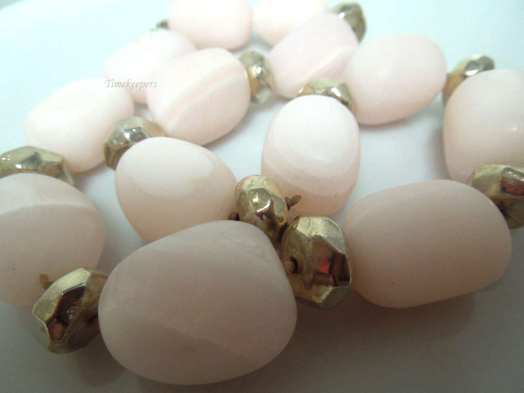 t059 Genuine Big chunky Rose Quartz and Sterling Silver ball Necklace