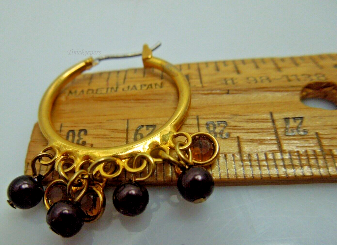 s822 Pretty pair of Gold tone Hoop Earrings and One Pendant