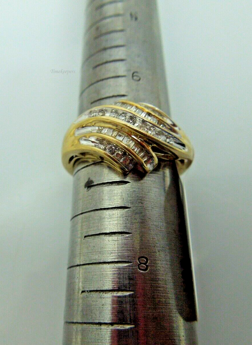 s778 10kt Yellow Gold Diamond Bypass Ring Size 6.75 Signed 3.7g  