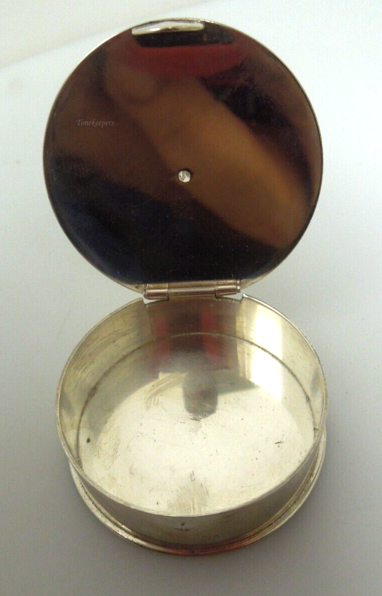 s324 14k Yellow Gold Diamond  Sterling Silver miniature Box pill ring box 1940's 21.8grams