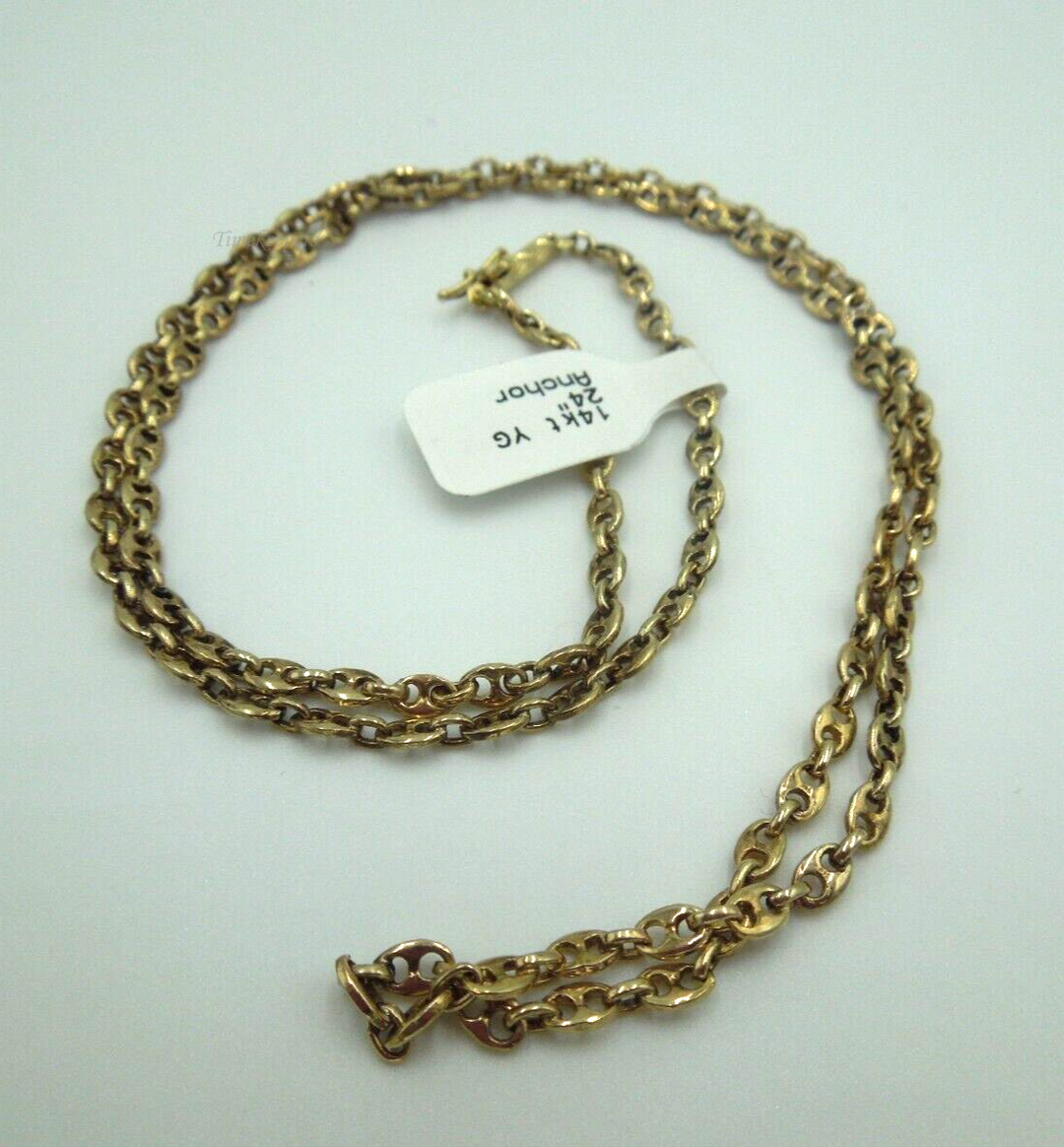 t227 24" Unisex 14kt Yellow Gold Anchor Chain