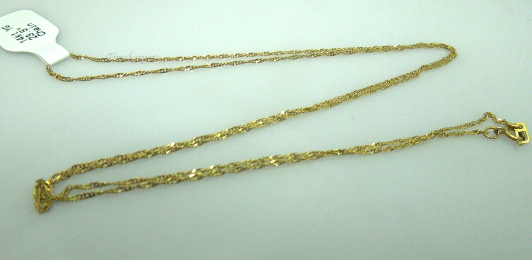 s779 14kt Yellow Gold 23.5" Chain .95mm Signed 1.4g,Unisex Gold Chain/Gift for Him/her  